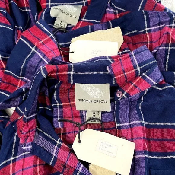 Summer Of Love Jett Check 100% Cotton Plaid Shirt - Picture 14 of 16